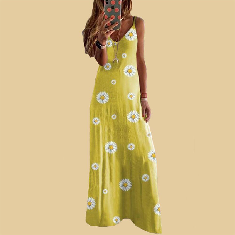 Daisy Print Slip Dress