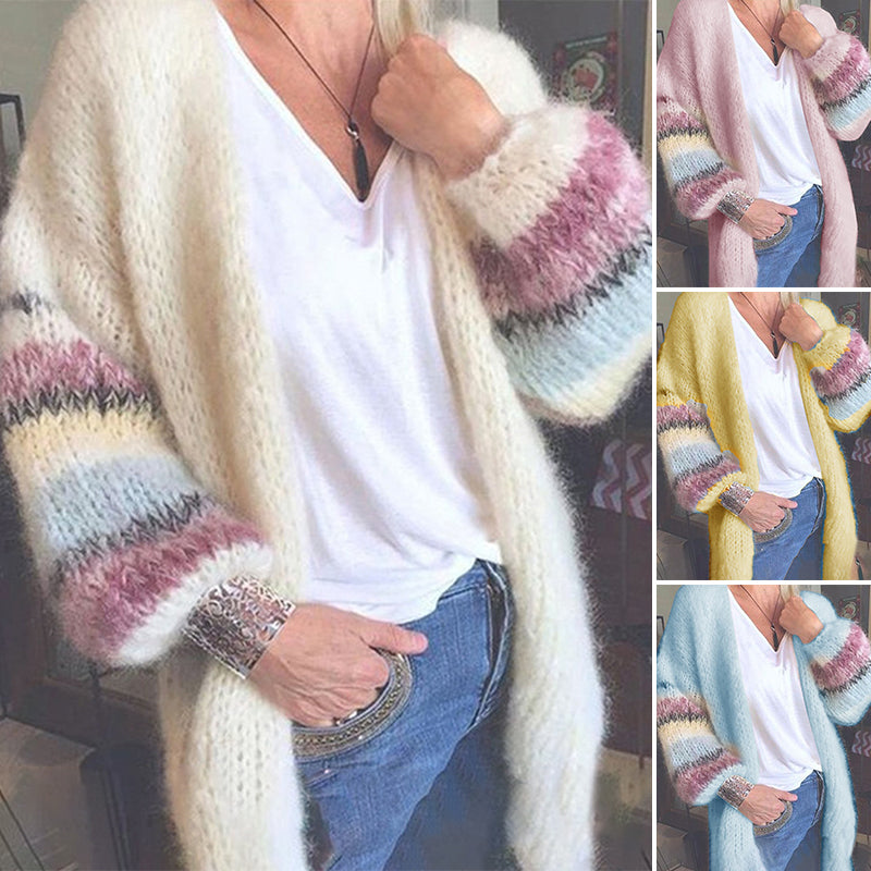 Striped Contrast Mohair Cardigan