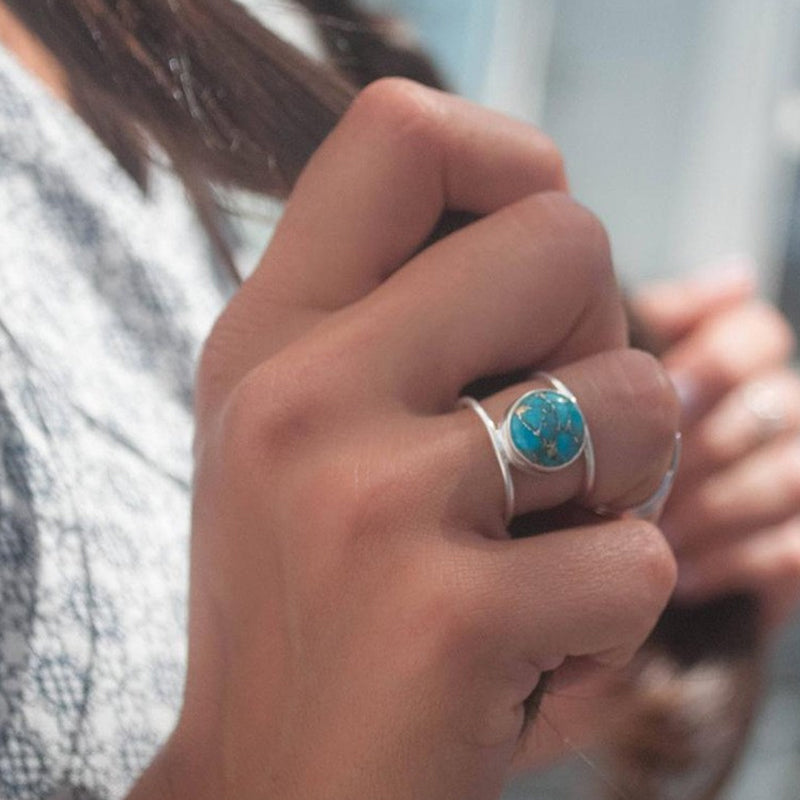 Natural Turquoise Gold Ring