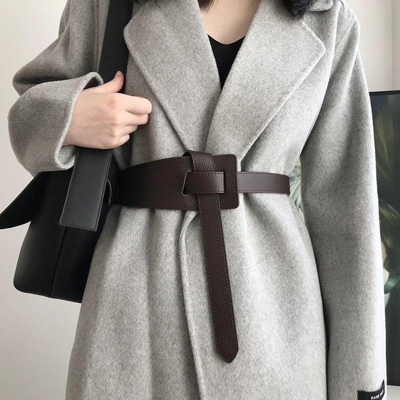 Ladies Fashion Belt Leather Wide Waist Seal