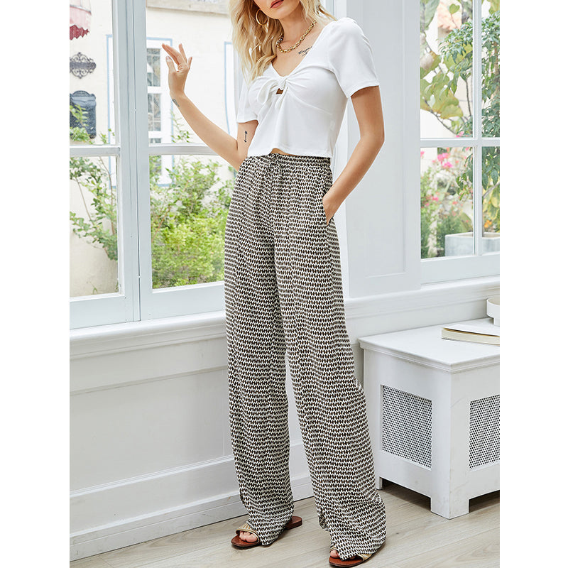 Fashion Print Wide Leg Pants