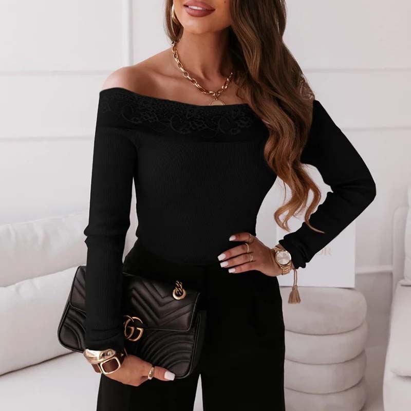 Lace-paneled Sweater