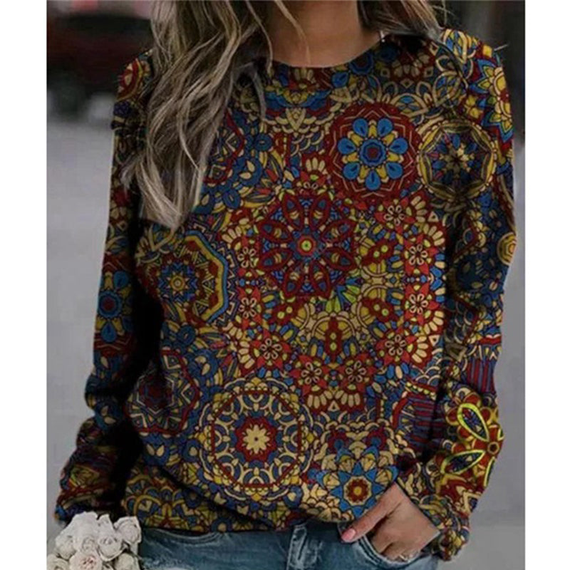 Printed Long-sleeved Crew-neck Sweatshirt