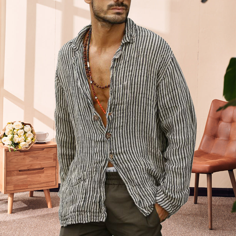 Men's Striped Print Casual Shirt