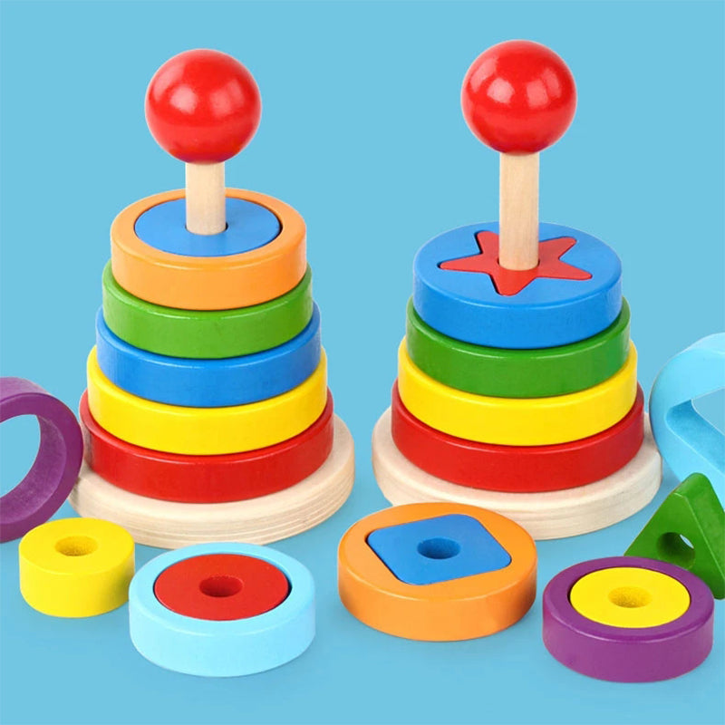 Children's Educational Tower of Matching Building Blocks Toy