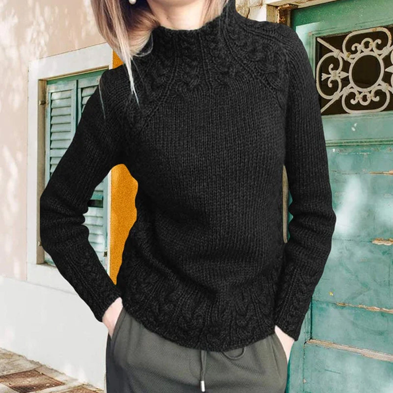 Solid Color Linen Pattern Sweater