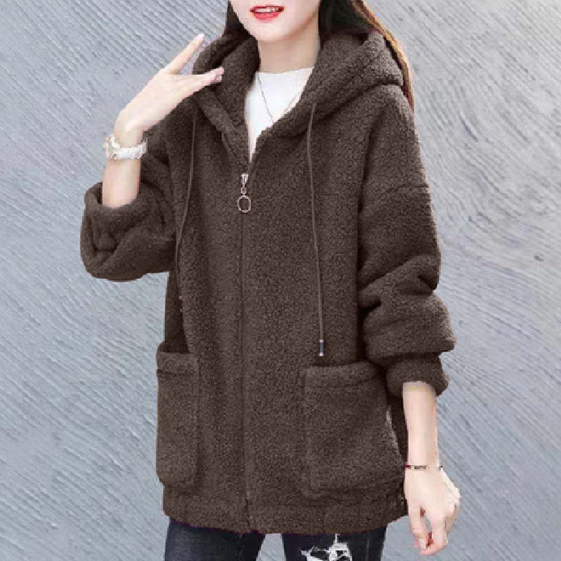 Women's Solid Sherpa cardigan coat