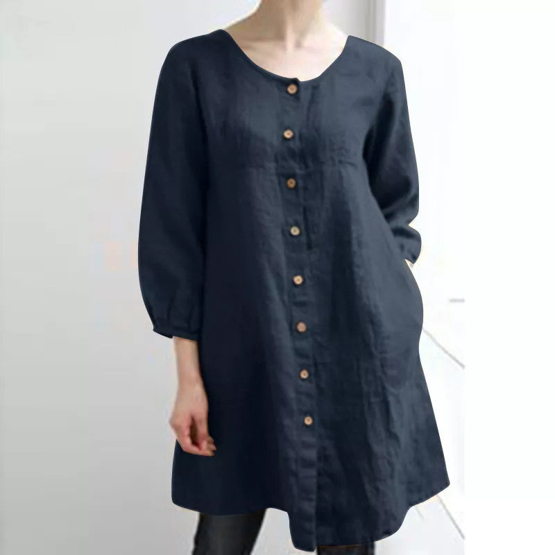 Cotton Linen Button Shirt