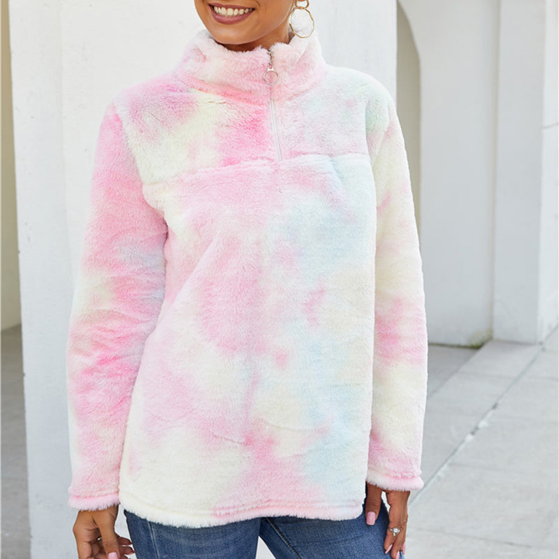 Rainbow Gradient Plush Jacket