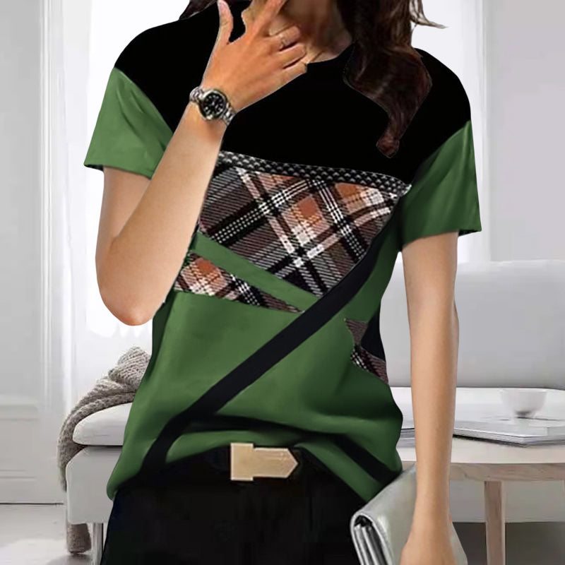 Round Neck Printed Short Sleeve T-Shirt