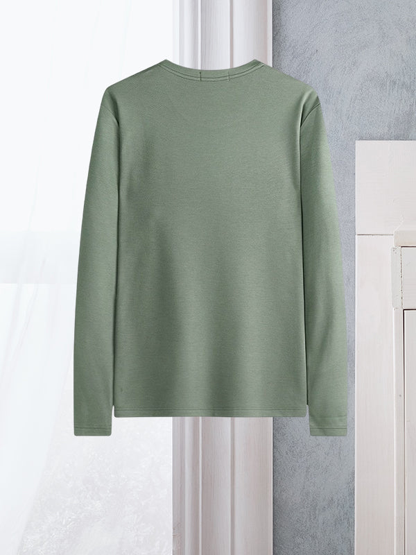Men's Casual Comfortable Round Neck Long Sleeve T-Shirt