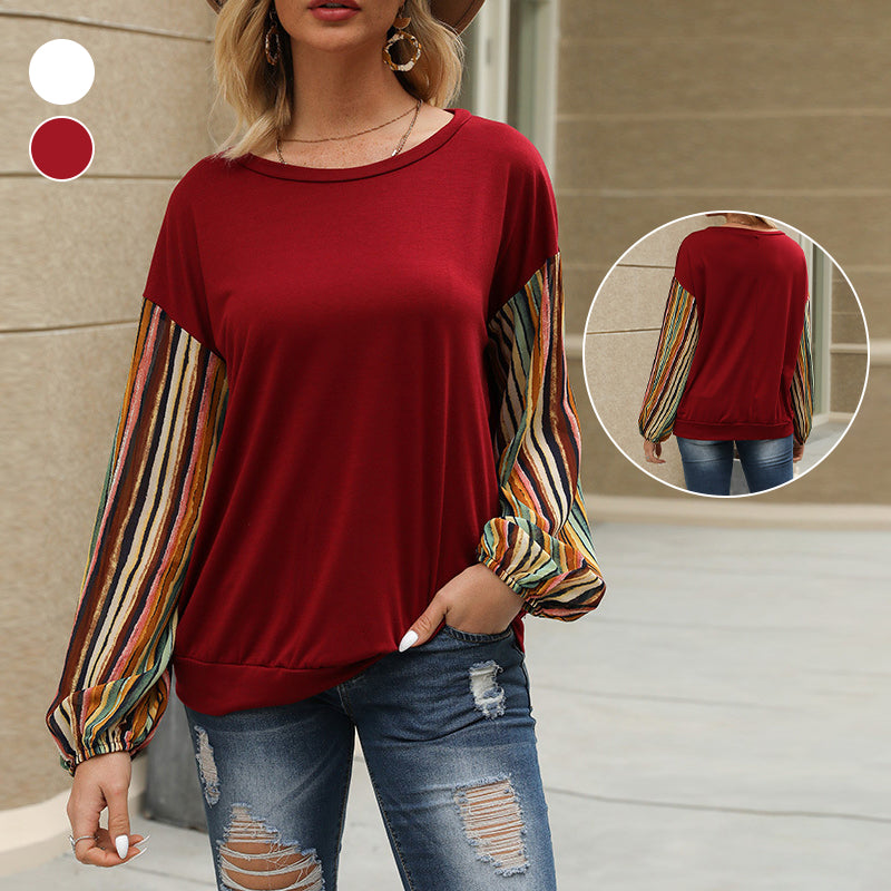 Colorful Striped Sleeve T-Shirt