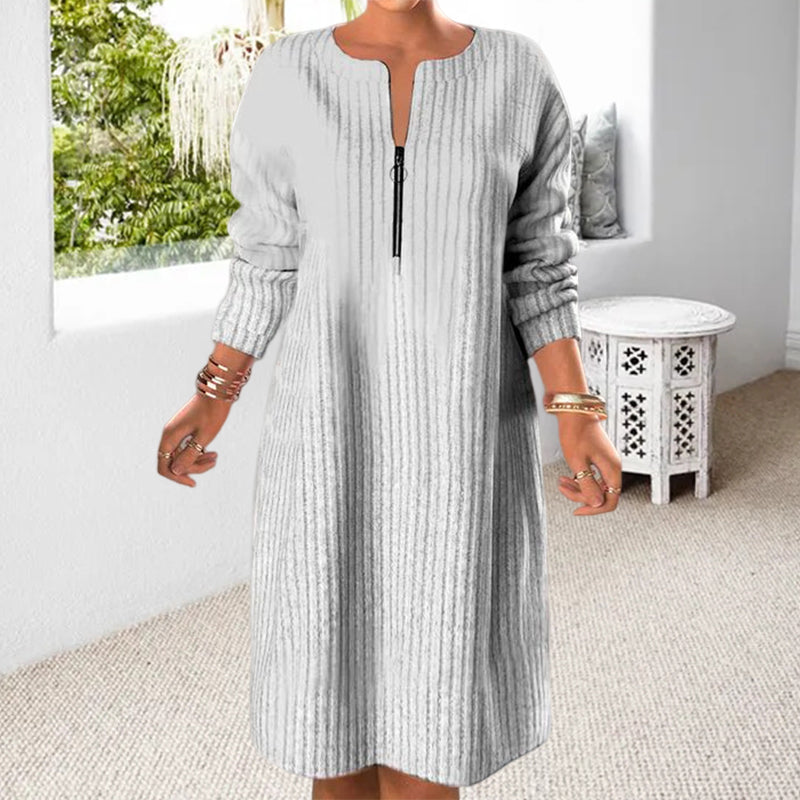 Unicolor Dress with Zipper