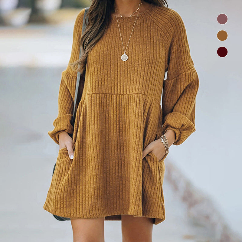 Knitted Wool Stripe Dress