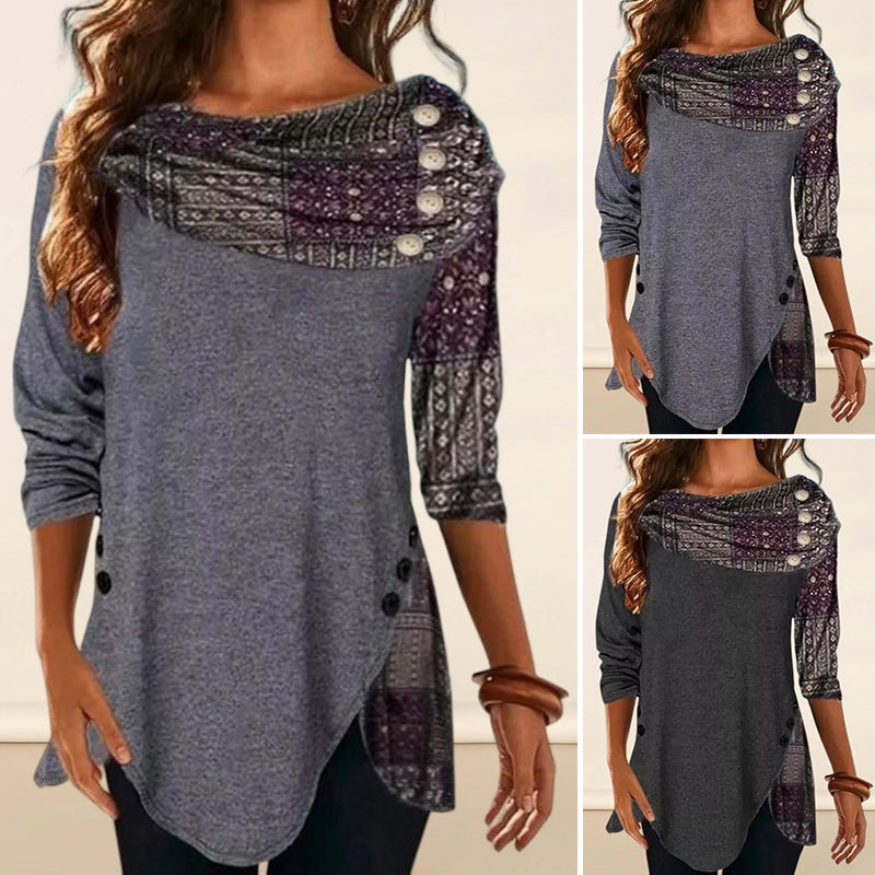 Buttoned Loose Panels T-shirt