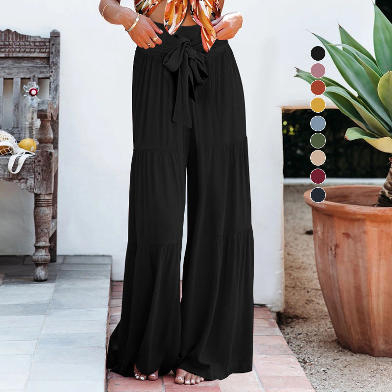 High-waisted Drapey Wide-legged Pants