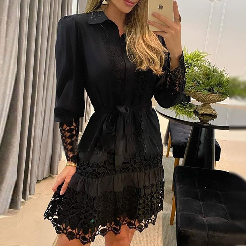 Women's Shirt Knee Length Dress
