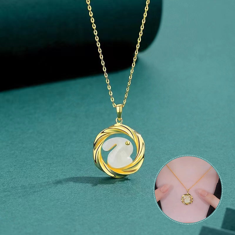 Mobius Jade Rabbit Necklace