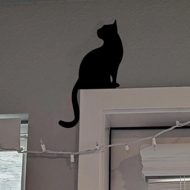 Halloween Black Cat Door Corner Sign Decoration