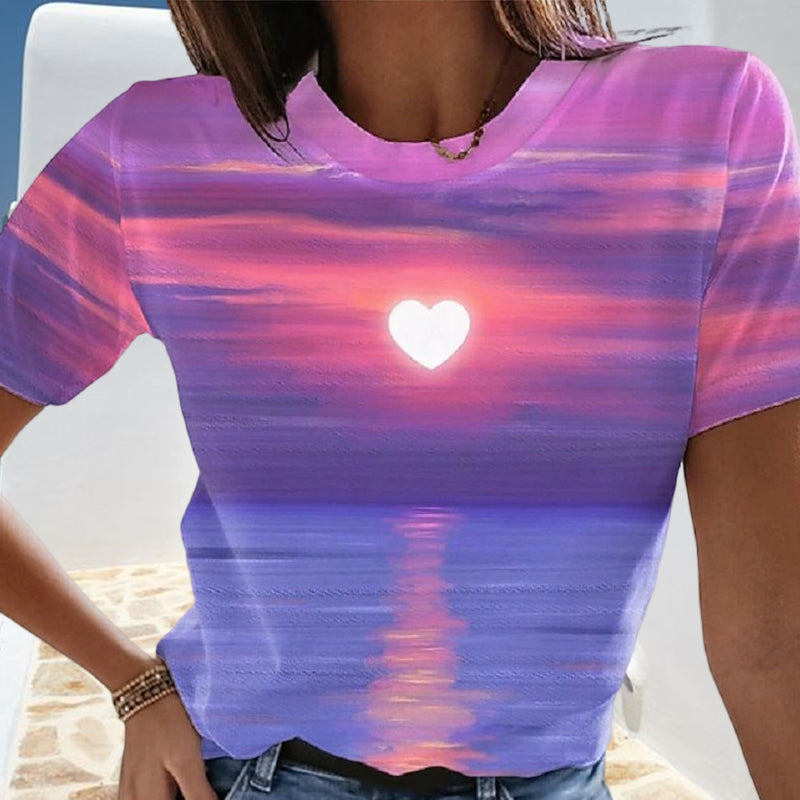 Women's Casual Weekend 3D Printed Painting T-shirt