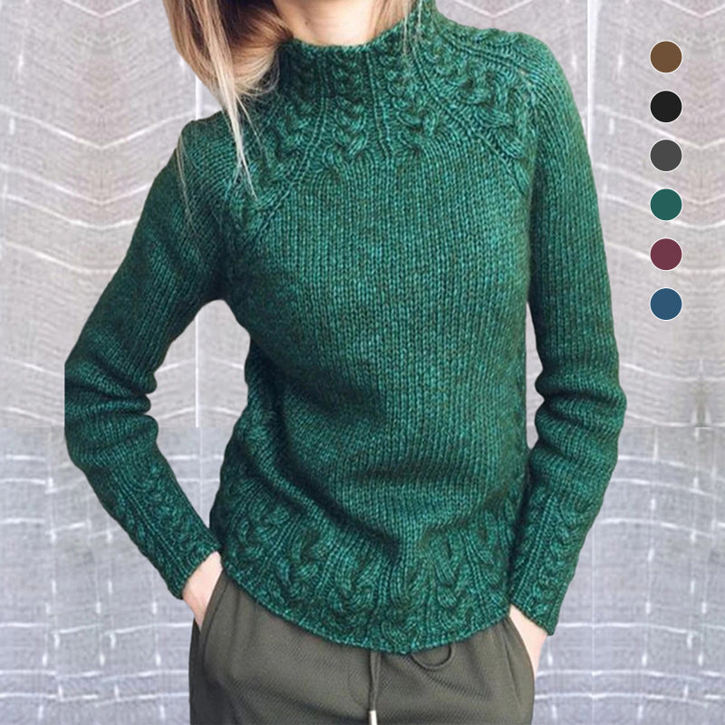 Solid Color Textured Sweater