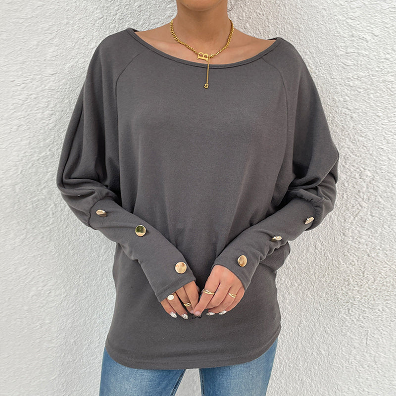 Women's Solid Casual Crewneck Sweatshirts