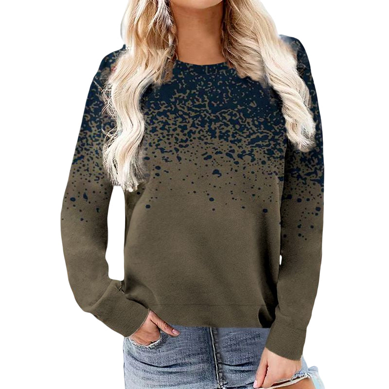 Crewneck Ink-dot Print Sweatshirt