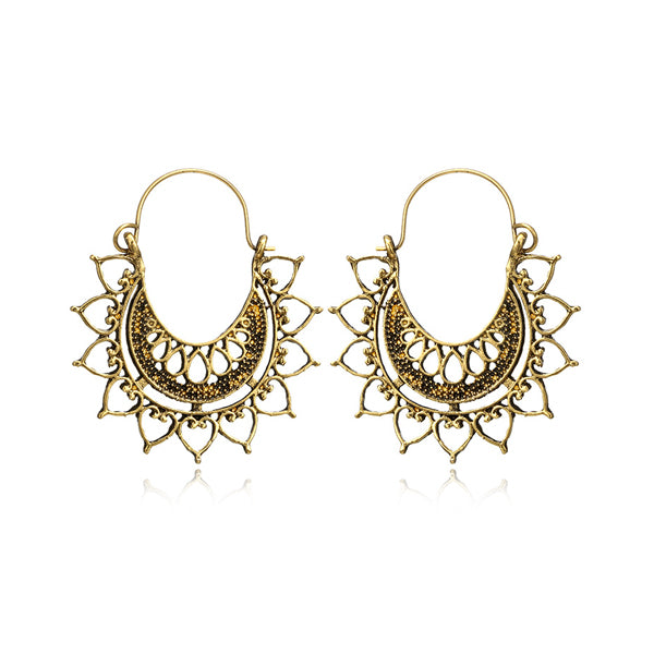 Bohemian Flower Hoop Earrings
