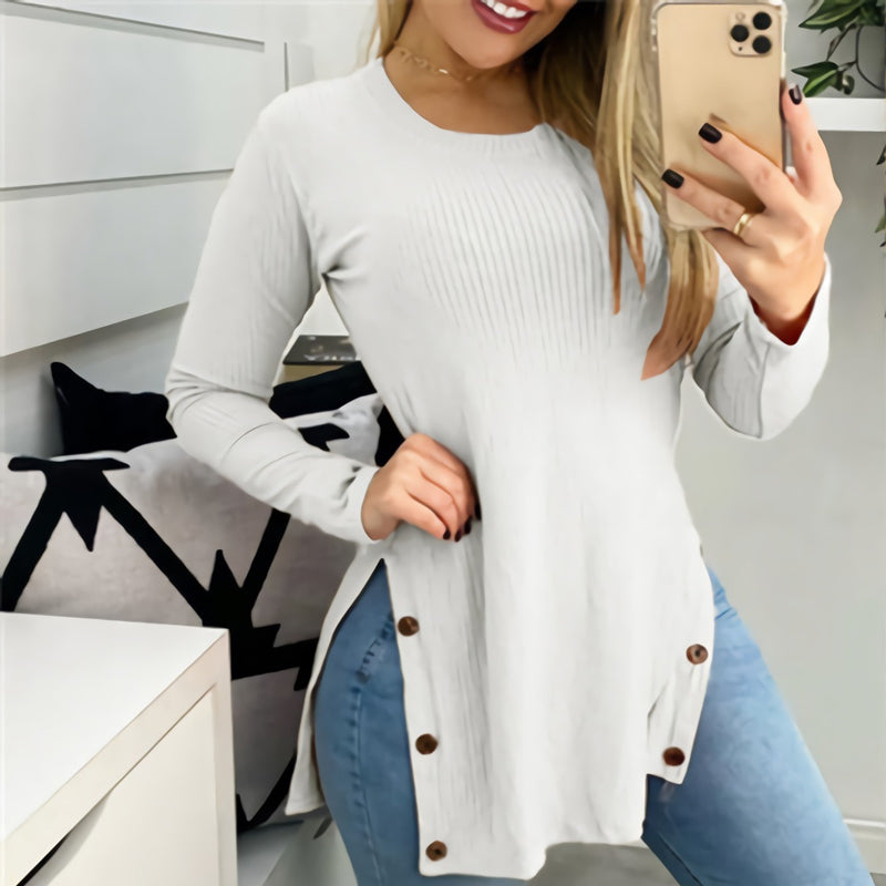 Long Sleeve Crewneck Pullover Tops