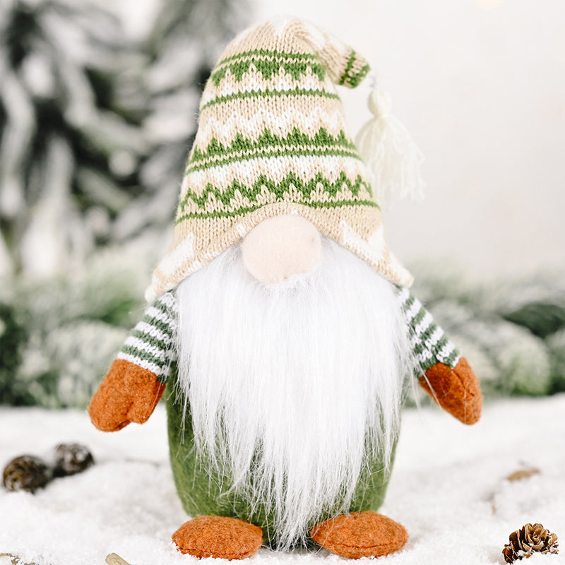 Christmas Green Faceless Old Man Elf Figurine