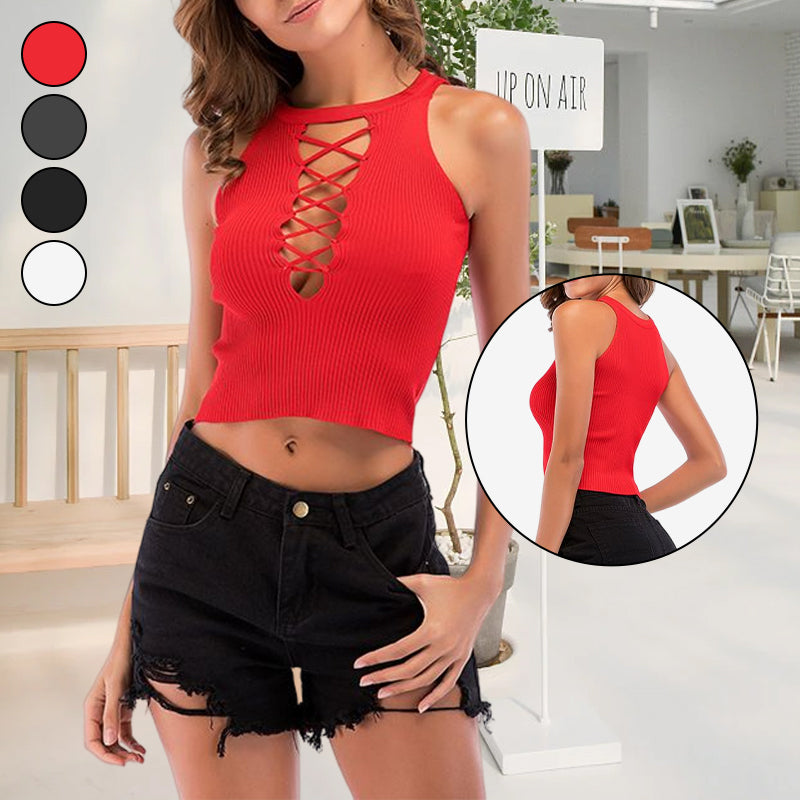 Openwork Knitted Tank Top