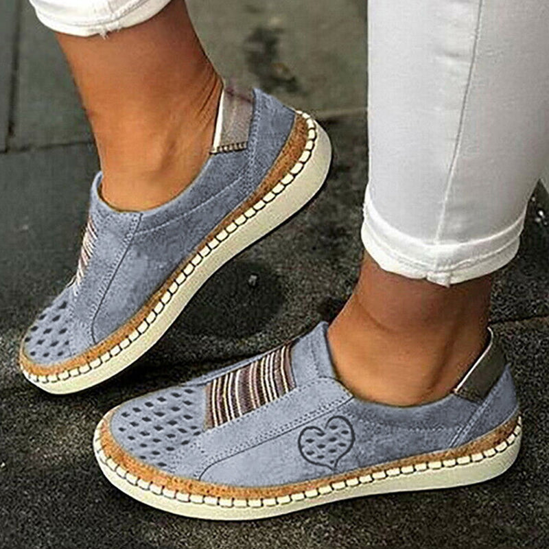 Women Breathable Hollow Slip On Walking Casual Flats