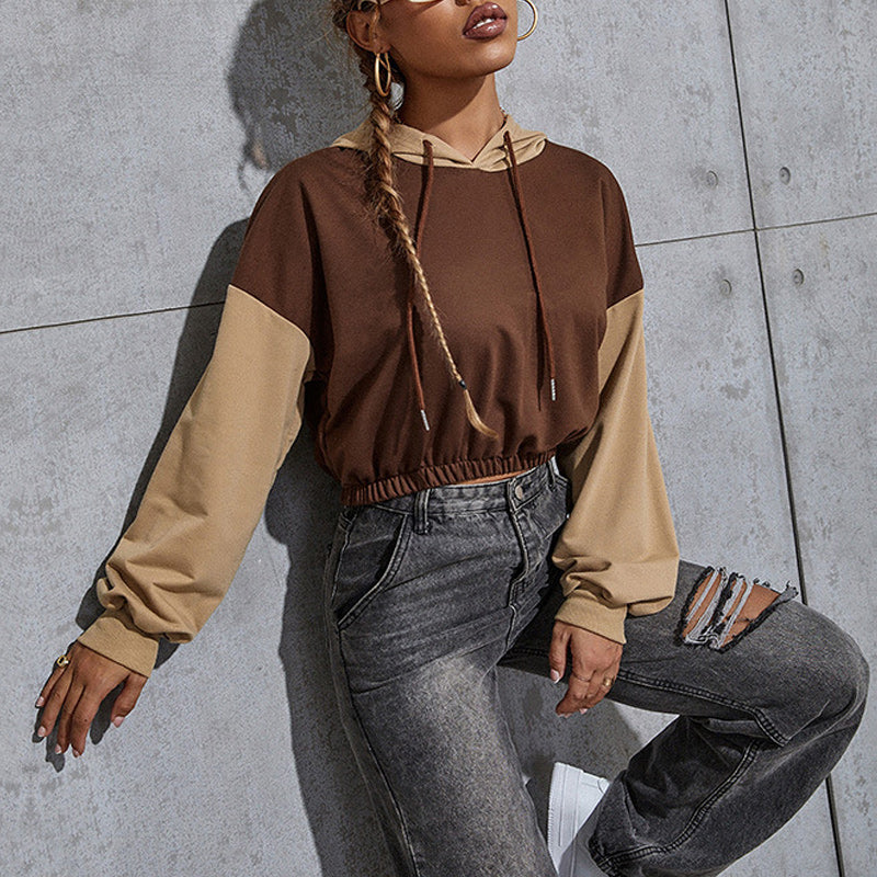 Cropped Casual Sports Hoodie