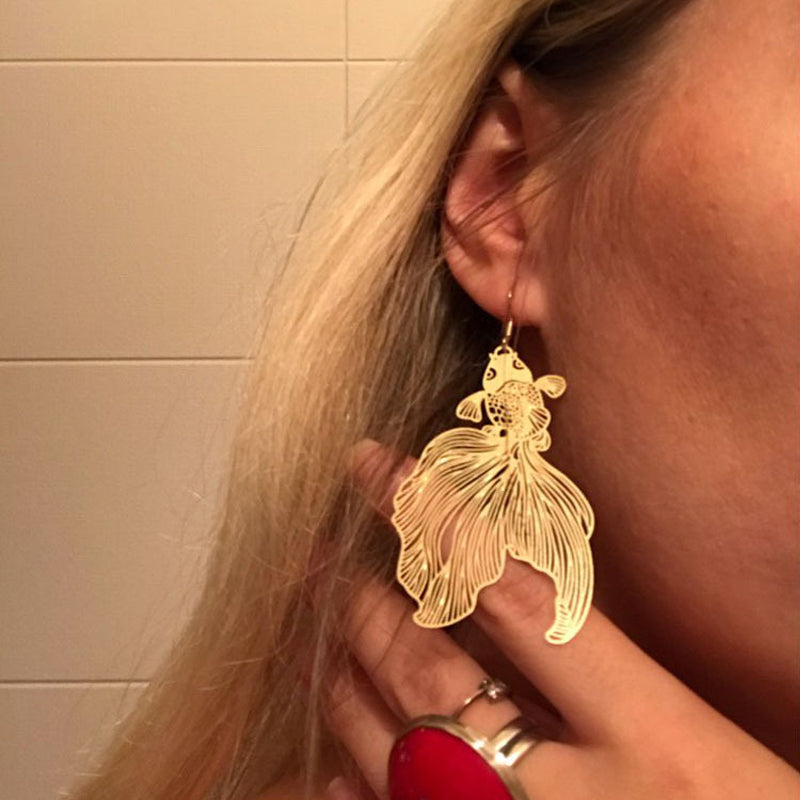 Gold Koi Fish Earrings