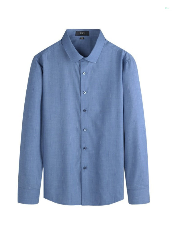 Men's Striped Jacquard Casual Long Sleeve Shirt