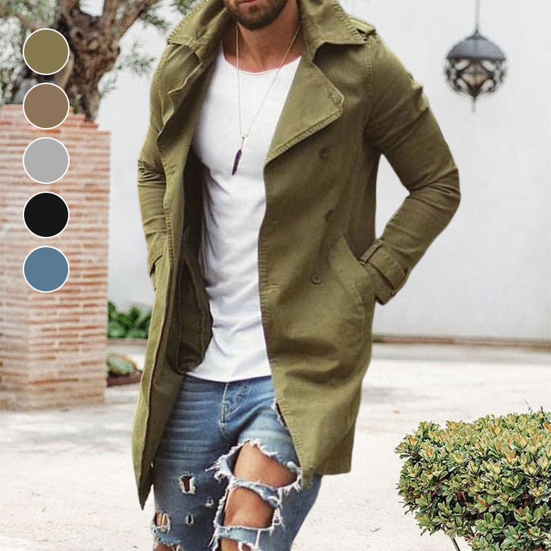 Mens Slim Fit Trench Coat