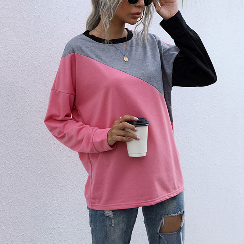 Paneled Crewneck Contrast Sweatshirt