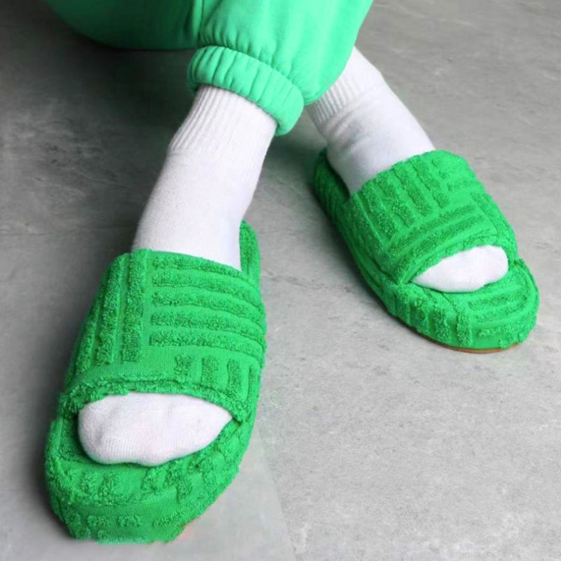 Fluffy Embossed Slippers