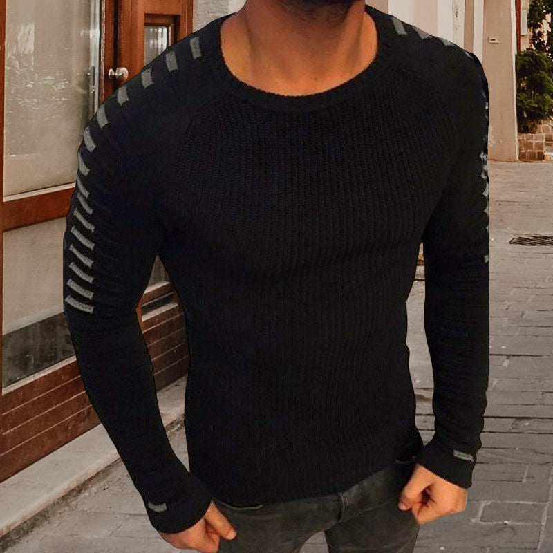 Long-sleeved Crewneck Knitted Sweater