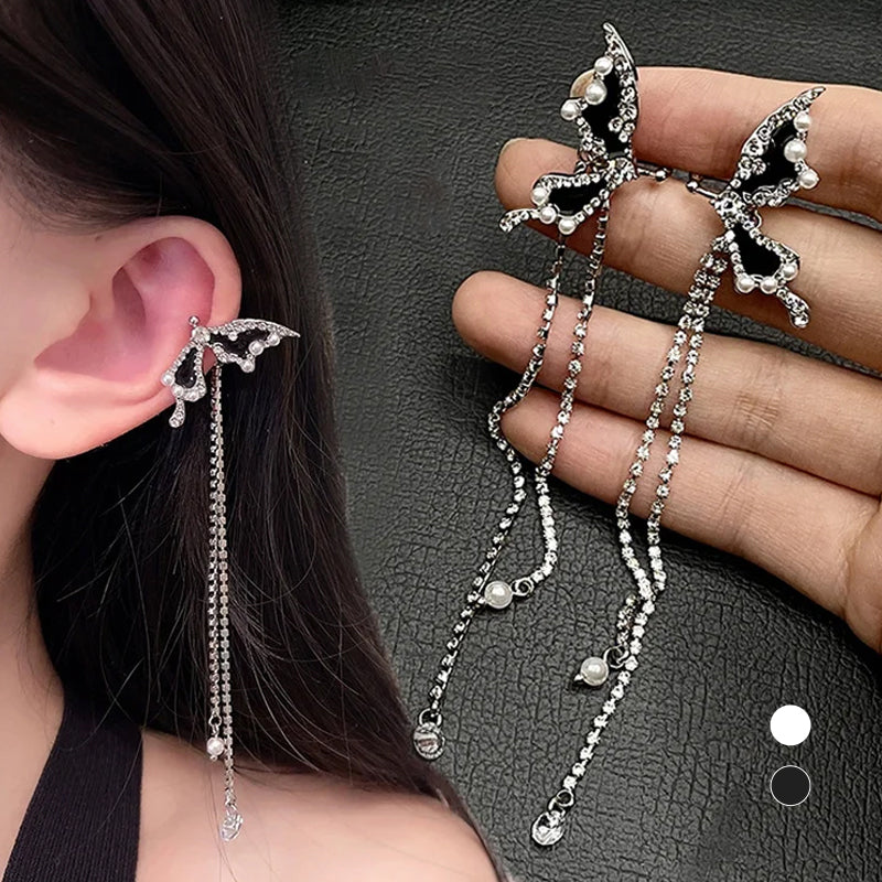 Elf Butterfly Diamond Tassel Earrings