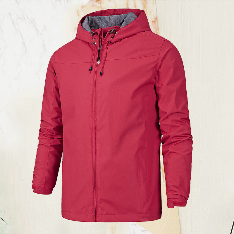 Thin Hooded Solid Color Jacket