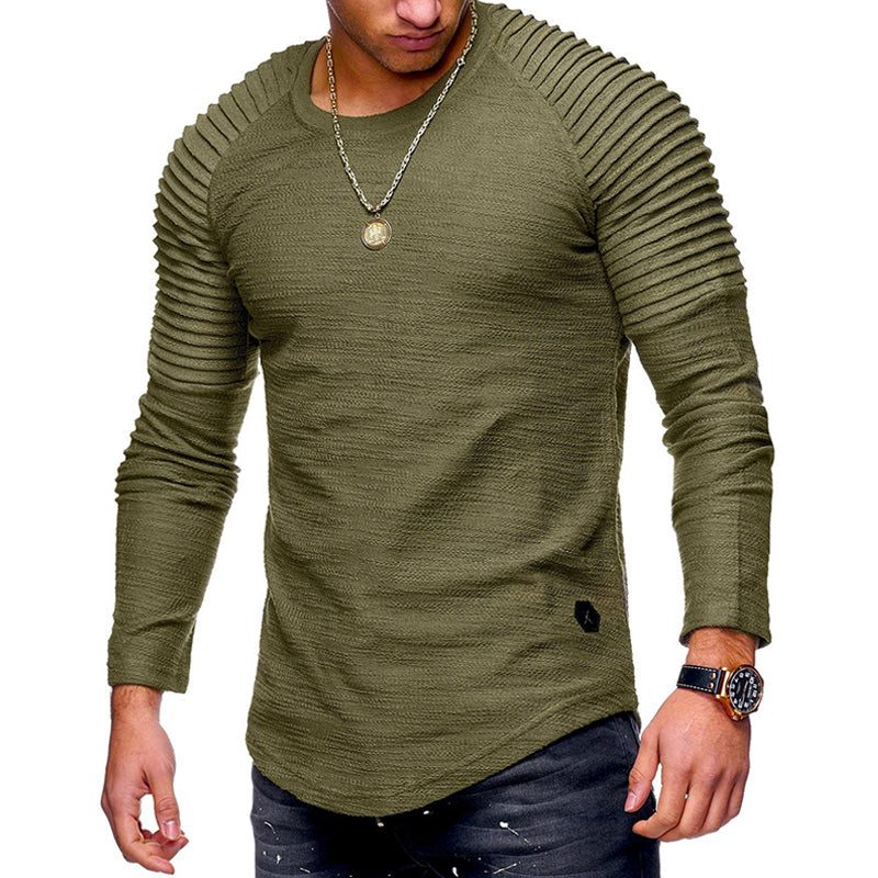 Men's Long Sleeve Crinkled T-Shirt
