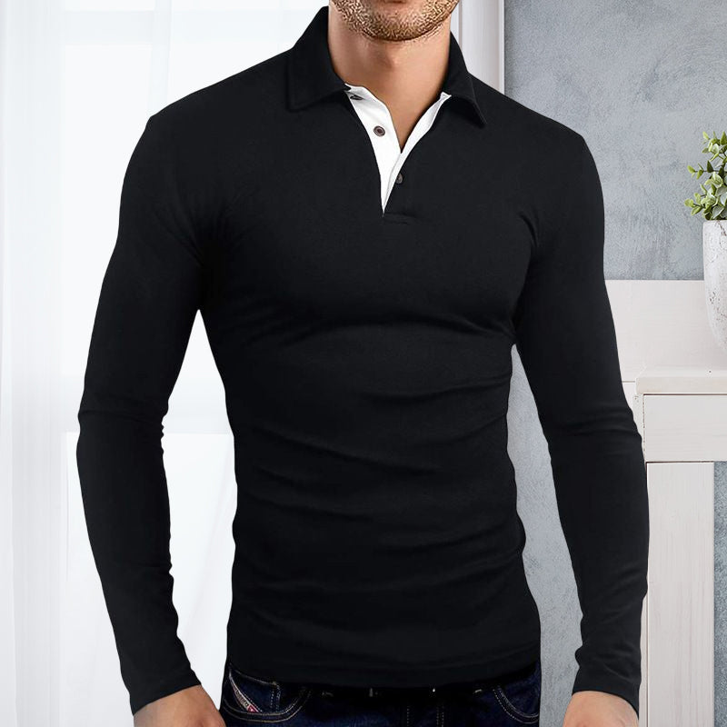 Long Sleeve Lapel Polo T-shirt