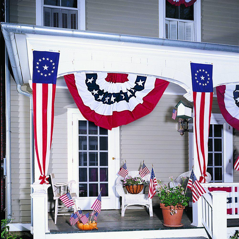 Independence Day Pleated Fan Flag