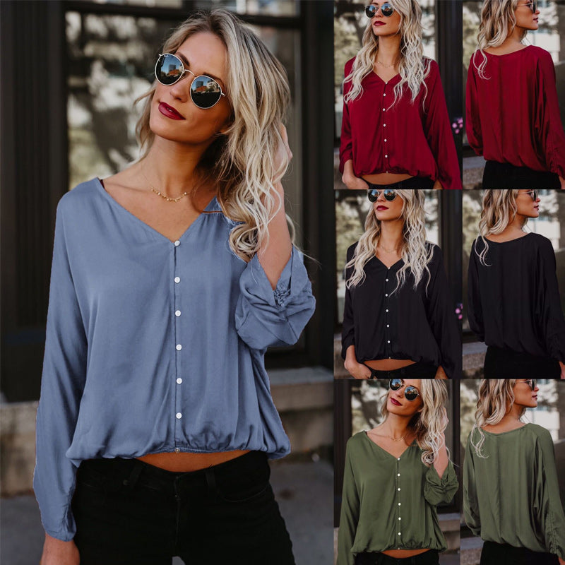 Cotton Button Long Sleeve T-Shirt