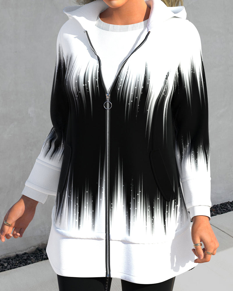 Long-sleeved Coat with Hood