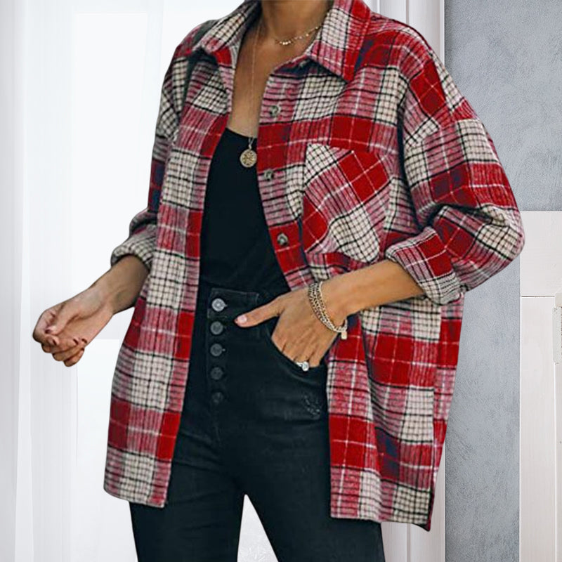 Woolen Plaid Coat