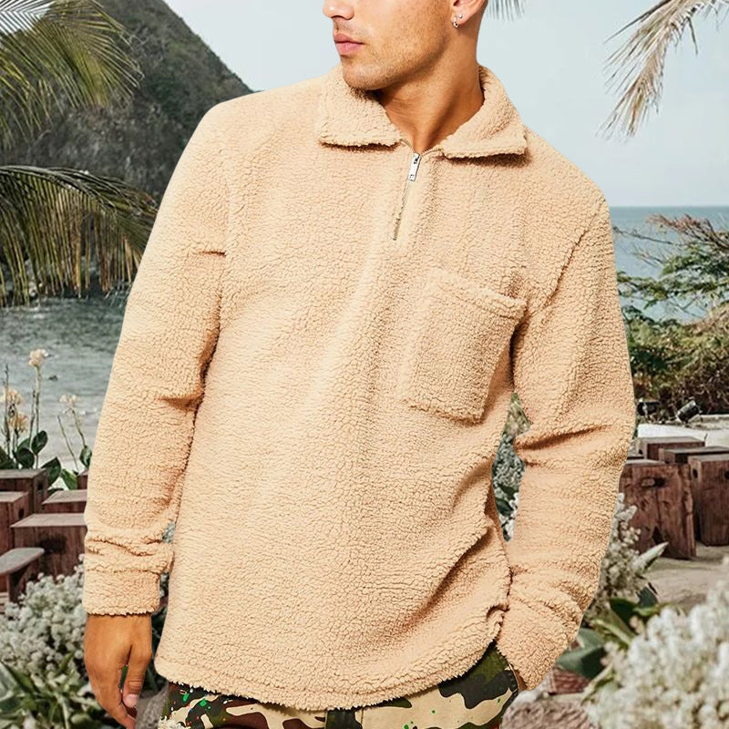 Standing Collar Loose Plush Sweater