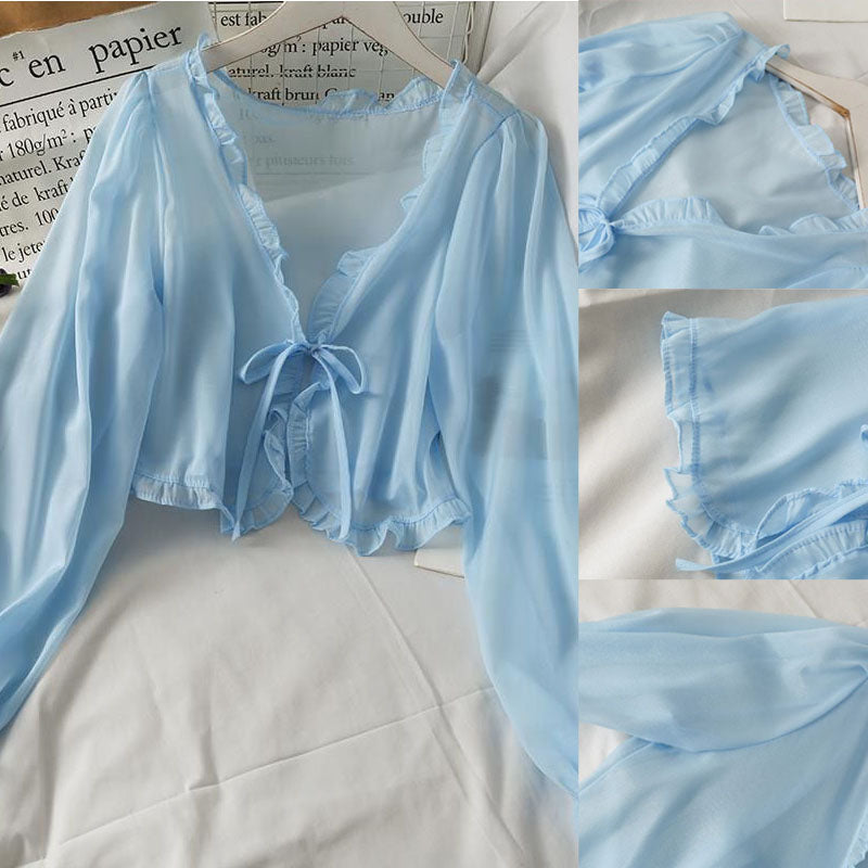 Oversized Clear Bow Tie Shawl