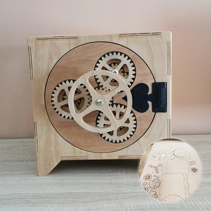 Gear Safe Wooden 3D Puzzle DIY decoration